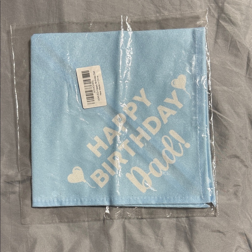 Light Blue 'Happy Birthday Dad' dog bandana